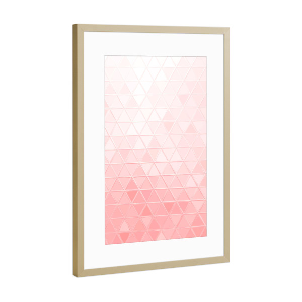 Poster mit Rahmen Gold "Mosaic white pink" artboxONE - Abstrakt,Geometrie