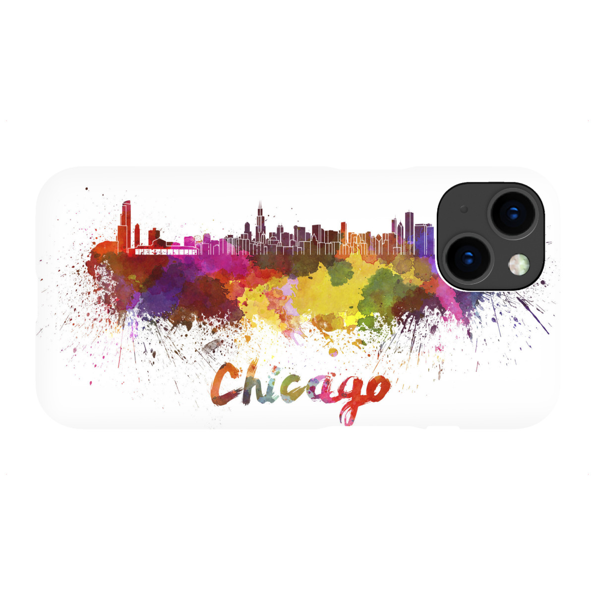 iPhone "CHICAGO skyline in watercolor-b" Premium-Case Handyhülle artboxONE