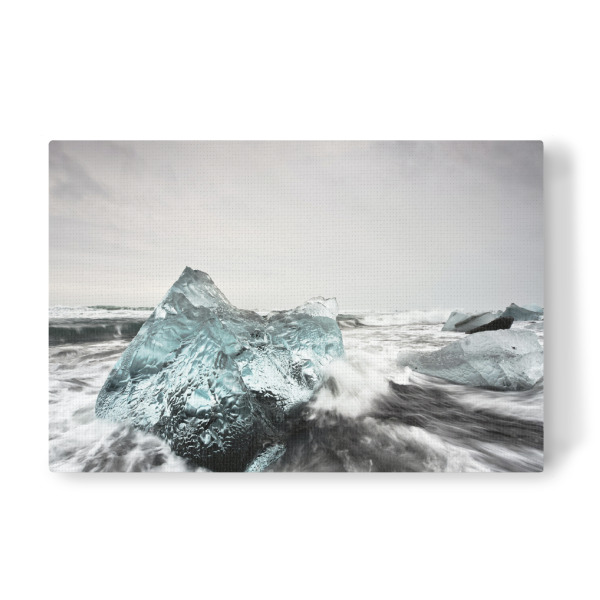 Leinwandbild "Eisblock und Brandung" artboxONE - Natur,Reise,Reise / Strand und Meer