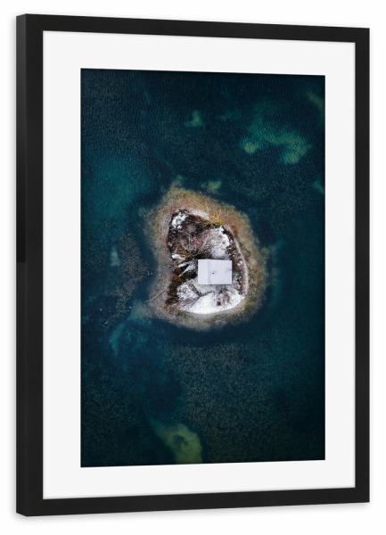 Poster mit Rahmen schwarz "Island Cabin" artboxONE - Natur,Reise