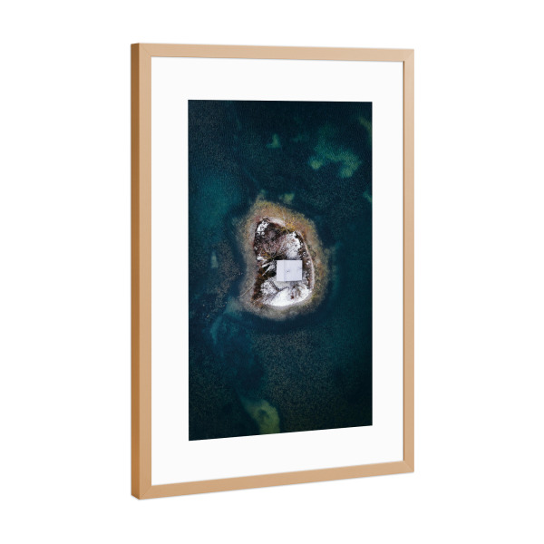 Poster mit Rahmen Kupfer "Island Cabin" artboxONE - Natur,Reise