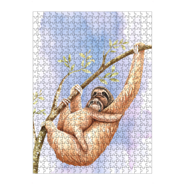 Puzzle Ravensburger "Faultier und junges am Ast" artboxONE - Natur,Tiere