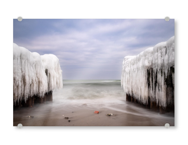 Acrylglasbild "Buhnen, Eis und Ostsee" artboxONE - Natur,Reise,Reise / Strand und Meer