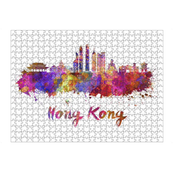 artboxONE Puzzle "HONG KONG skyline in watercolor-d" artboxONE - Städte,Abstrakt,Architektur