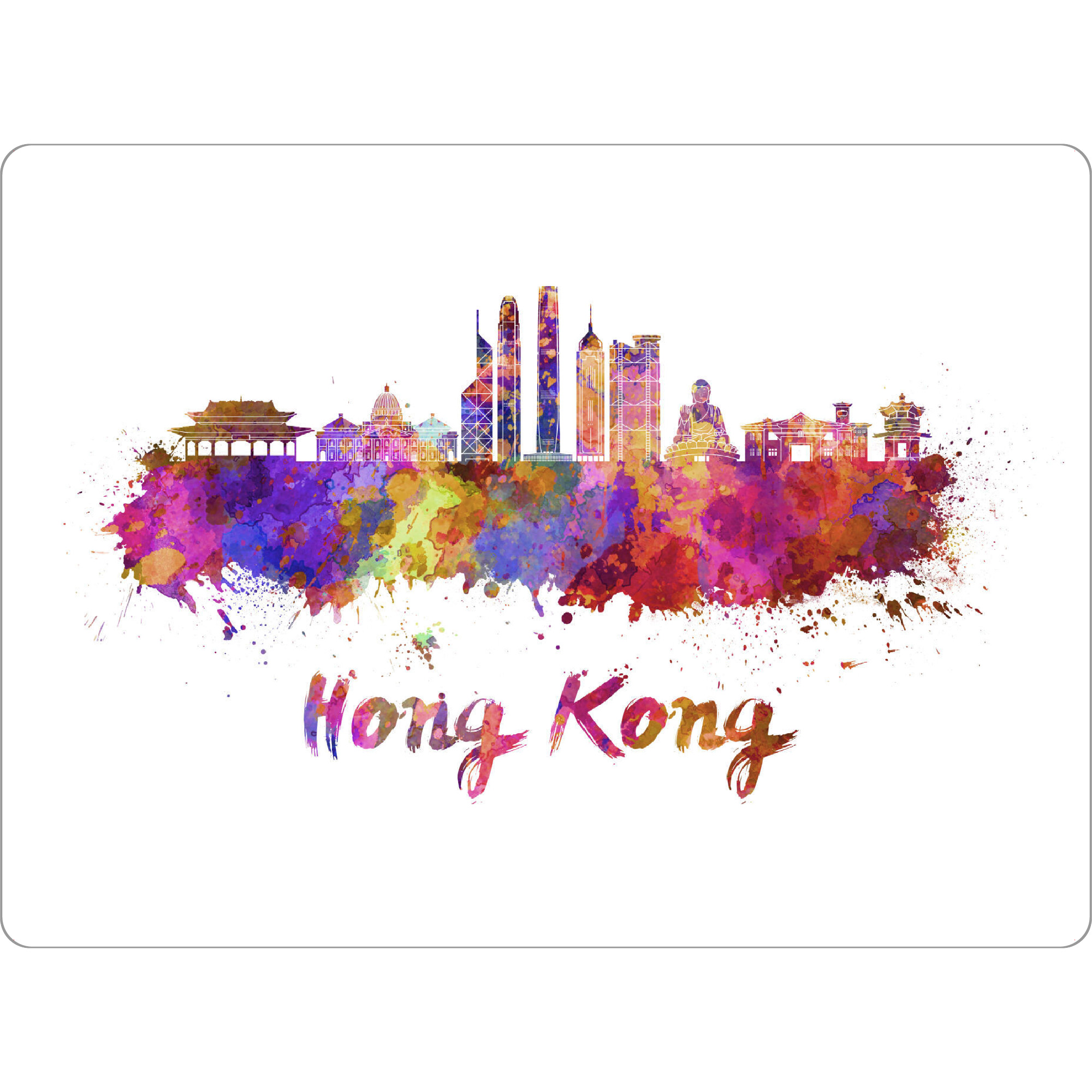 Tischset "HONG KONG skyline in watercolor-d" artboxONE - Städte,Abstrakt,Architektur