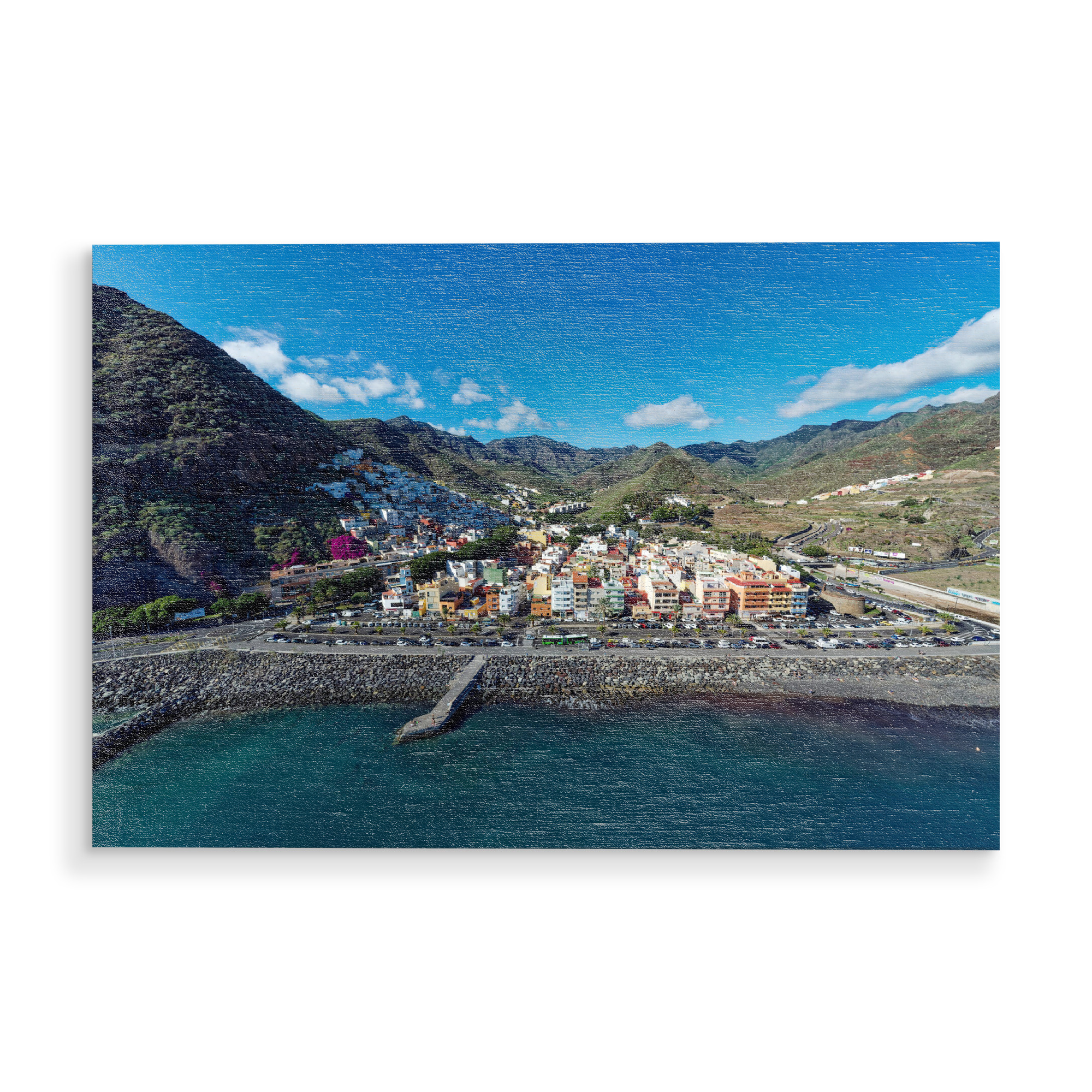 Holzbild "Teneriffa - San Andrés Panorama" artboxONE - Städte,Architektur,Reise / Strand und Meer,Reise / Länder