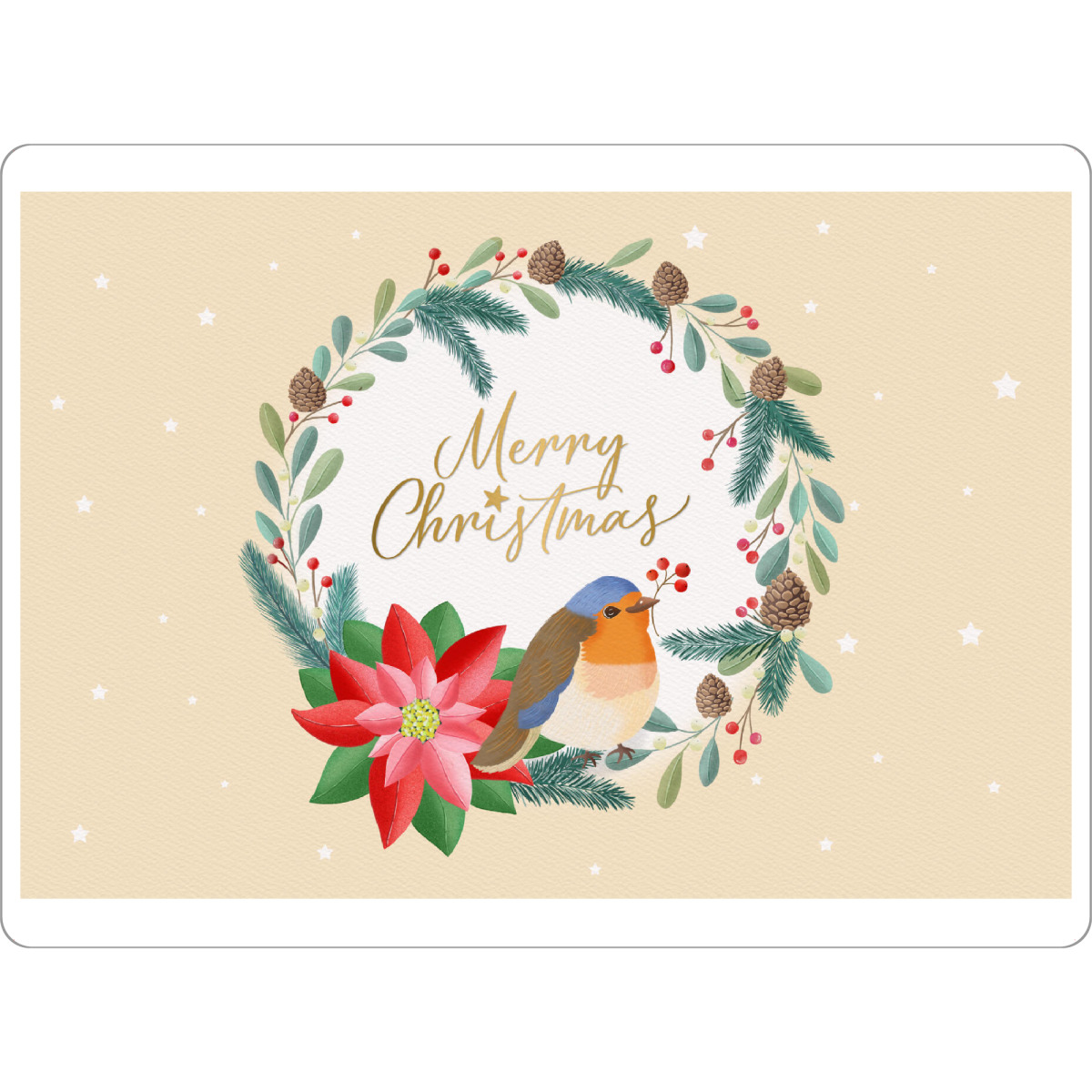 Tischset "Frohe Weihnachten, Merry Christmas" artboxONE - Typografie,Tiere,Weihnachten