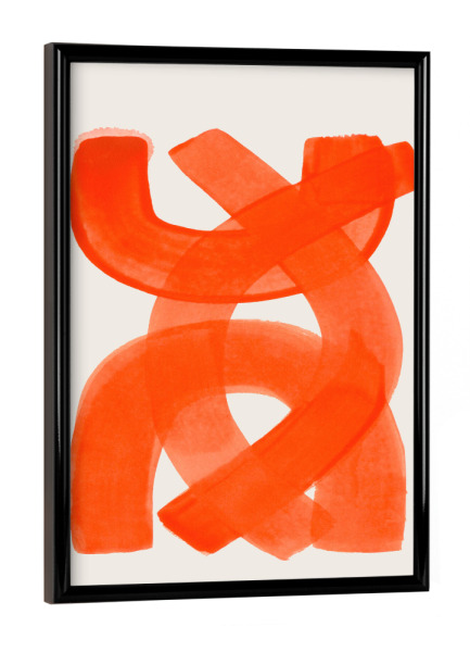 Poster mit schwarzem Rahmen "Ejaaz Haniff-Orange Brush Strokes" artboxONE - Abstrakt,Geometrie
