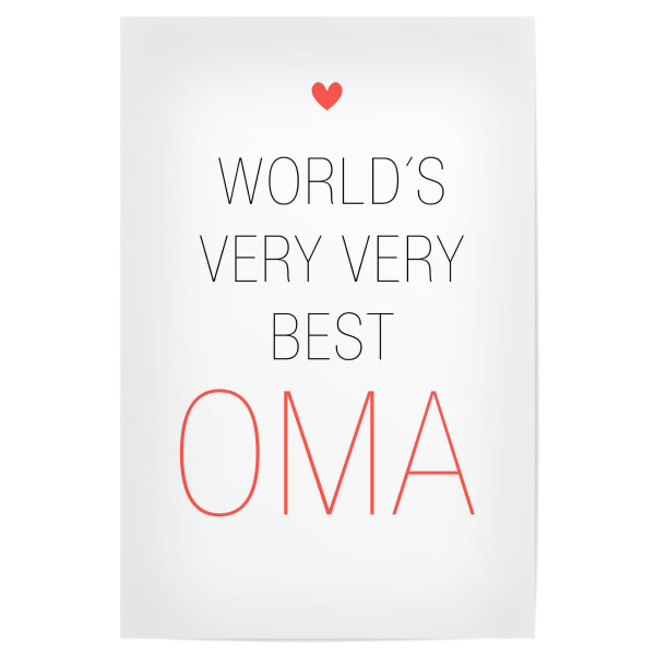 Poster 30x20 cm "Worlds Very Very best Oma" artboxONE - Typografie,Für Mama