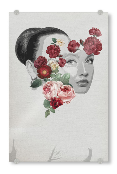Acrylglasbild "Facing Flowers I" artboxONE - Floral,Menschen - Woman,Feminine,Abstract,Floral,Girl,Lady,Frau,Female,Blumen,Flowers,Collage