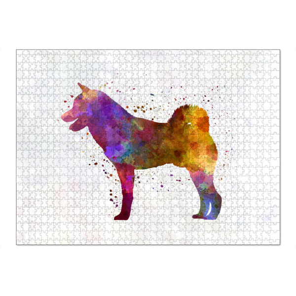 Puzzle Ravensburger "Shiba Inu in watercolor" artboxONE - Tiere,Abstrakt - Dog,Pet,Animal,Mammal,Watercolor,Abstract,Hund,Abstrakt,Bunt,Colorful
