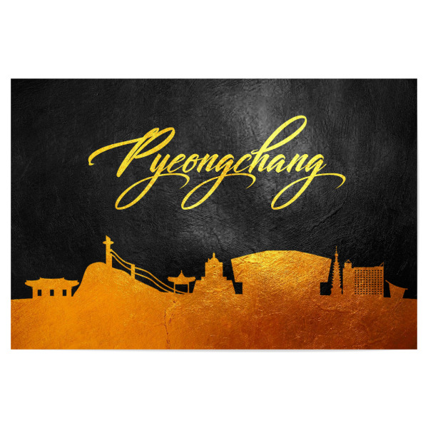 Poster "Pyeongchang South Korea Gold" artboxONE - Städte - Gold,Skyline,Pyeongchang,South korea,City,Stadt