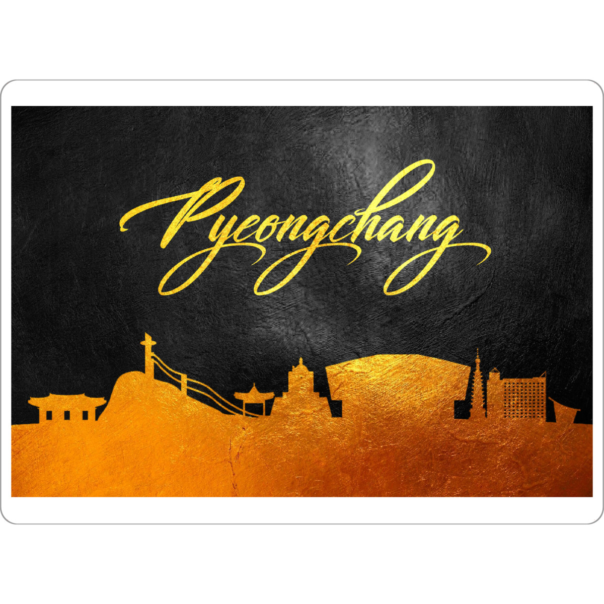 Tischset "Pyeongchang South Korea Gold" artboxONE - Städte - Gold,Skyline,Pyeongchang,South korea,City,Stadt - Bild gold