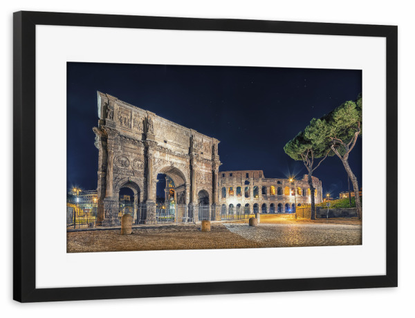 Poster mit Rahmen schwarz "Rome By Night" artboxONE - Städte,Reise,Architektur,Reise / Länder,Städte / Rom