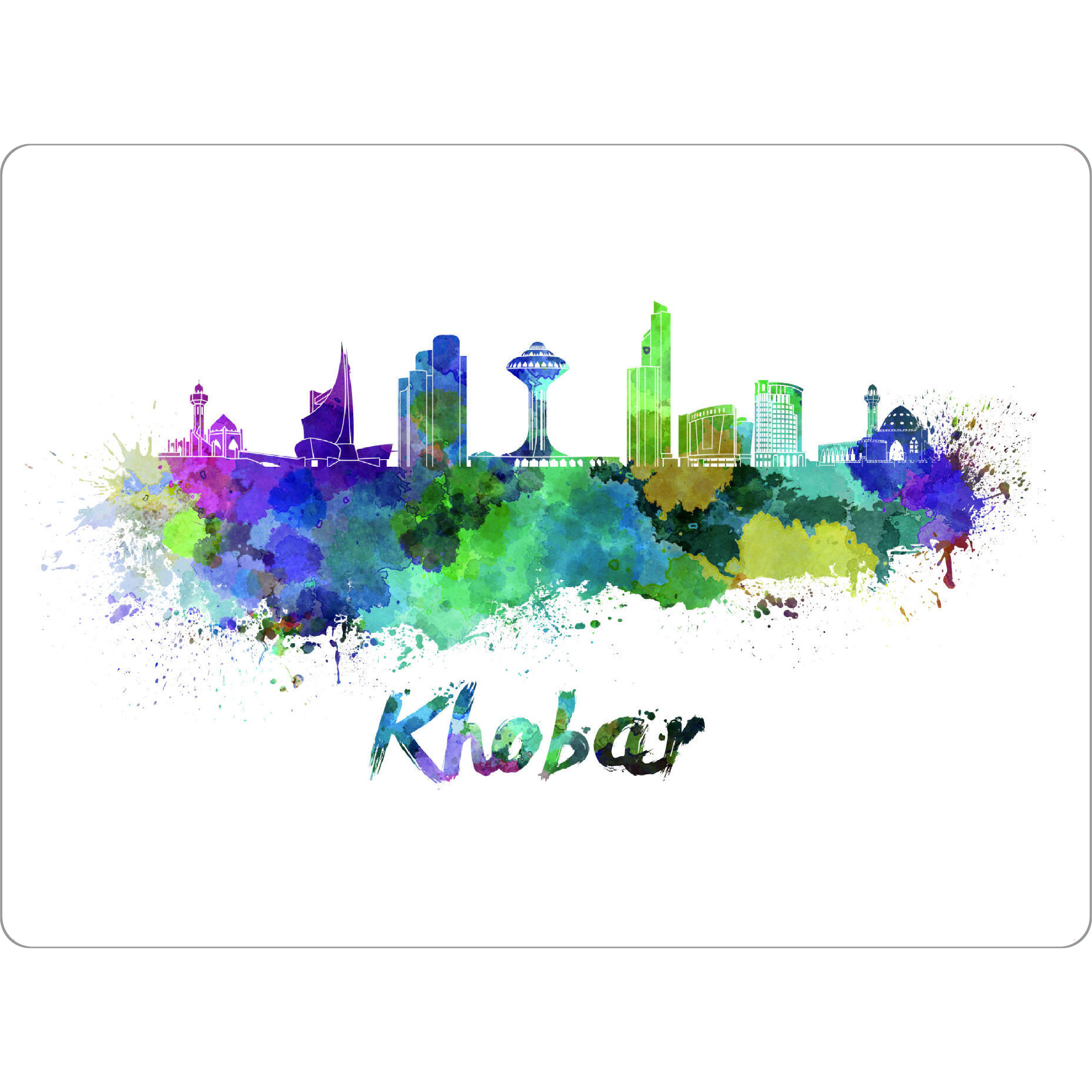 Tischset "KHOBAR skyline in watercolor" artboxONE - Städte,Abstrakt,Architektur
