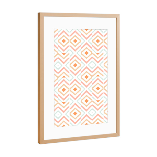 Poster mit Rahmen Kupfer "Mixed Pastels Pattern Tiles" artboxONE - Abstrakt,Geometrie