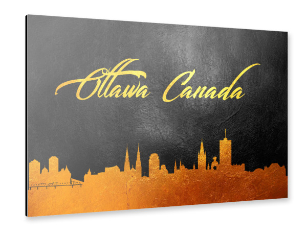 Alu-Dibond "Ottawa Canada Gold Skyline" 30x20 cm artboxONE