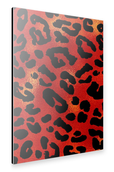Alu-Dibond "Red Leopard Pattern" 30x20 cm artboxONE