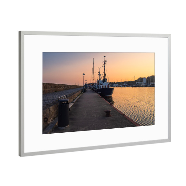 Poster mit Rahmen Silber "Abends im Hafen" artboxONE - Natur,Reise,Reise / Strand und Meer