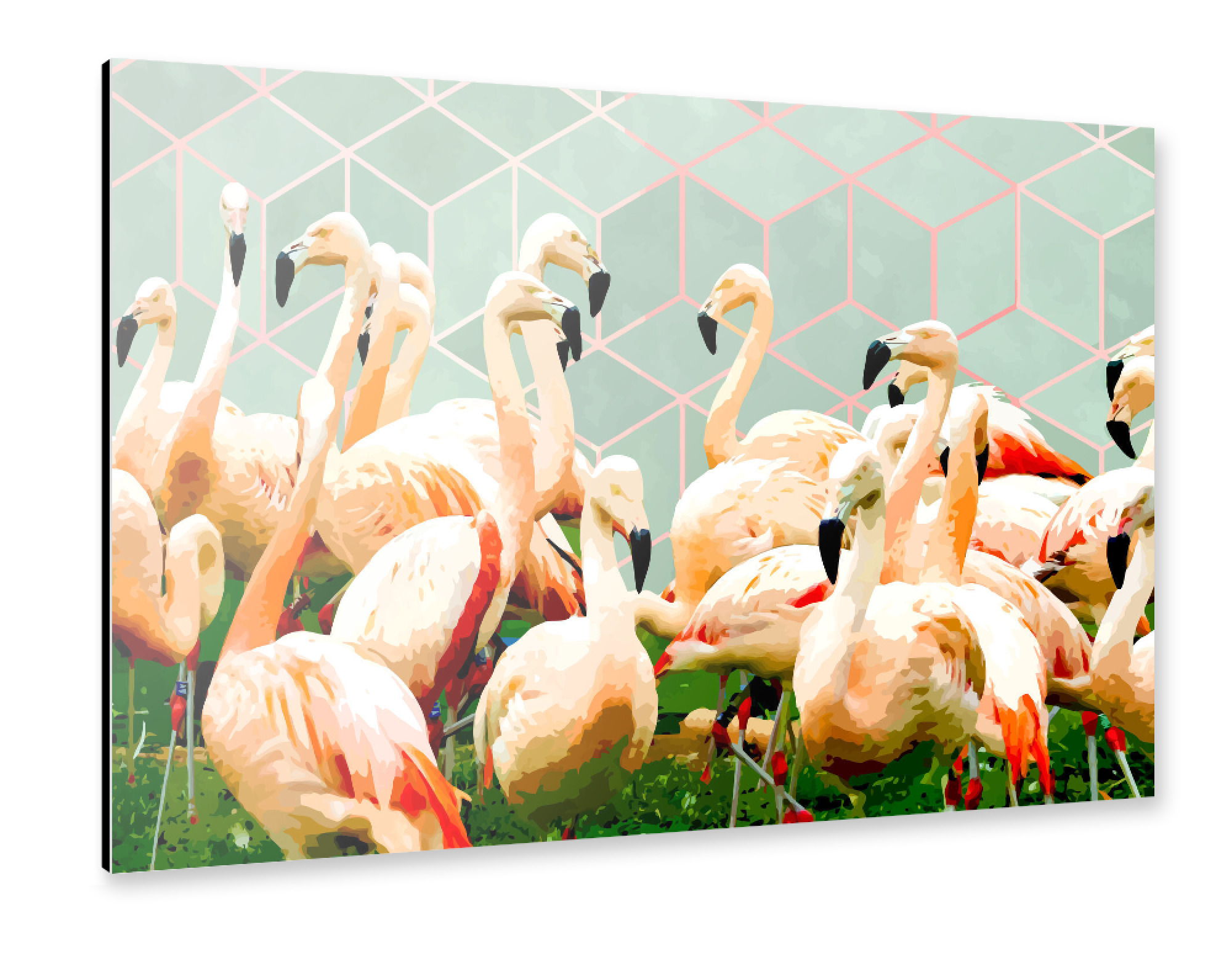 Alu-Dibond "Flamingle Abstract Digital" 30x20 cm artboxONE