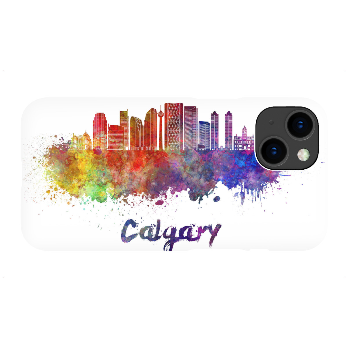 iPhone "CALGARY skyline in watercolor-c" Premium-Case Handyhülle artboxONE