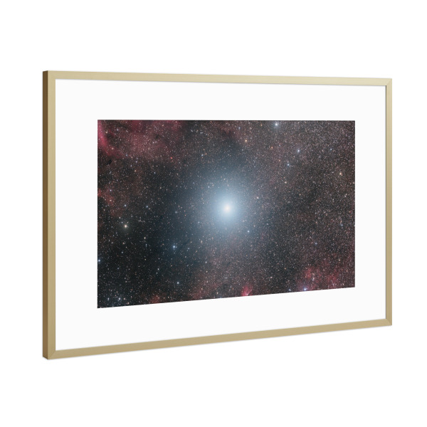 Poster mit Rahmen Gold "Der Stern Deneb" artboxONE - Galaxy