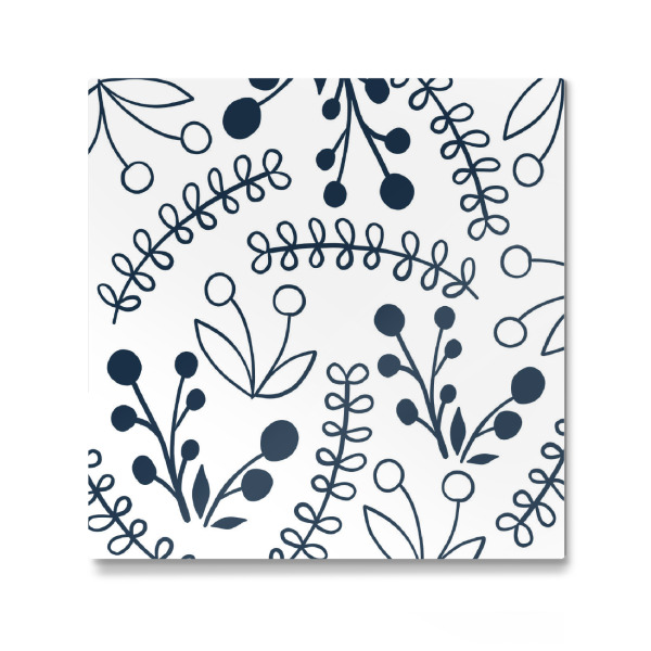 Galerie-Print "Wildblumen Muster - Weiß" 30x30 cm artboxONE