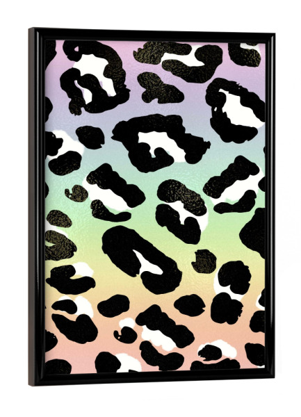 Poster mit schwarzem Rahmen "Rainbow Leopard Pattern" artboxONE - Abstrakt,Geometrie,Fashion,Festivals