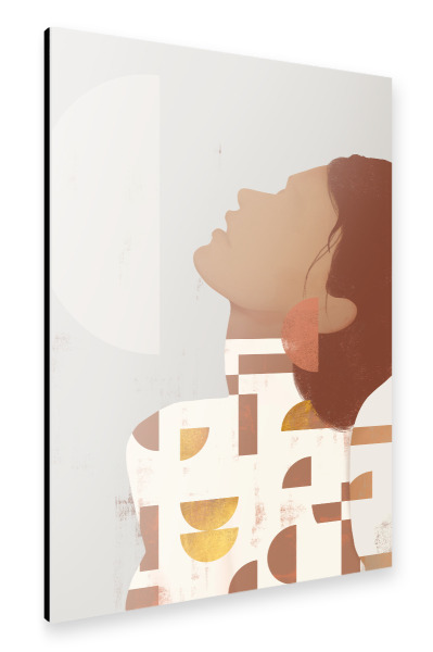 Alu-Dibond "Woman Geo Left" 30x20 cm artboxONE