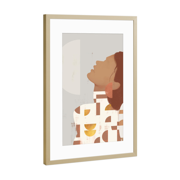 Poster mit Rahmen Gold "Woman Geo Left" artboxONE - Abstrakt,Geometrie