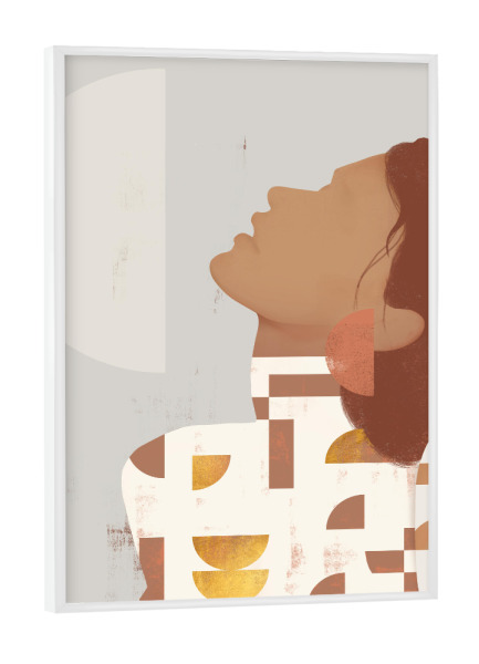 Poster mit weißem Rahmen "Woman Geo Left" artboxONE - Abstrakt,Geometrie