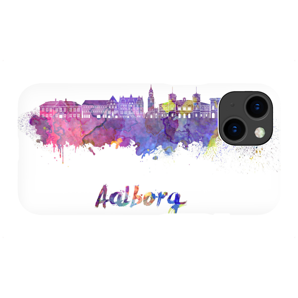 "AALBORG skyline in watercolor-b"für iPhone - Premium-Case Handyhülle artboxONE
