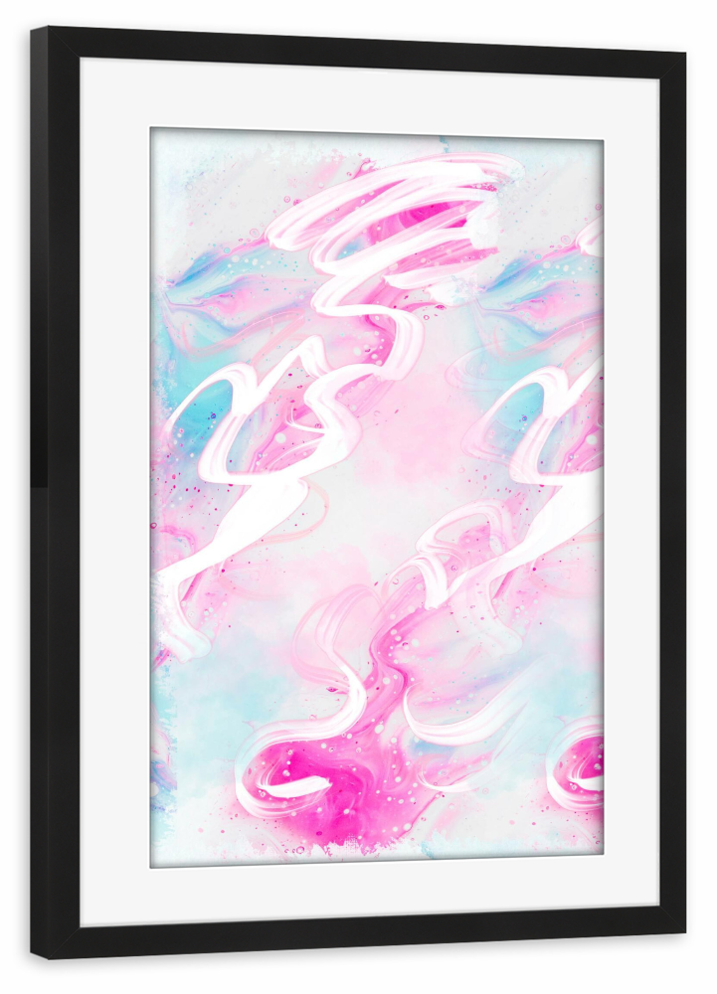 Poster mit Rahmen schwarz "Pink Abstract Pattern" artboxONE - Abstrakt,Geometrie,Fashion,Festivals