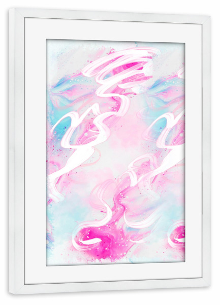 Poster mit Rahmen weiß "Pink Abstract Pattern" artboxONE - Abstrakt,Geometrie,Fashion,Festivals