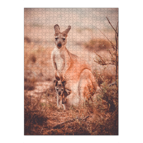 Puzzle Ravensburger "Kängurumama" artboxONE - Natur,Tiere,Reise / Länder - Känguru,Mutter,Kind,Baby,Australien,Zweisamkeit,Mother,Tier,Animal,Kangaroo