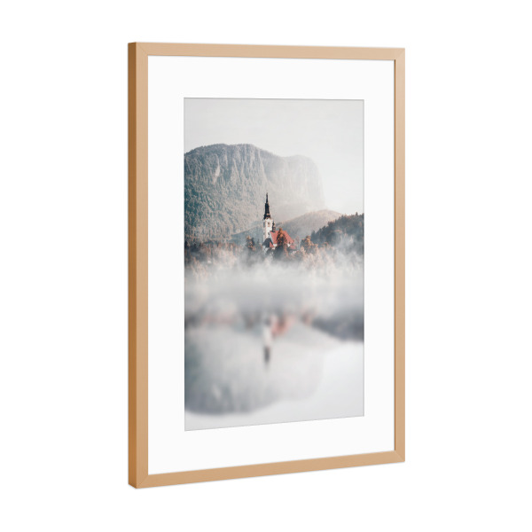 Poster mit Rahmen Kupfer "Morning fog" artboxONE - Natur,Reise
