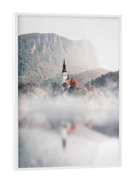 Poster mit weißem Rahmen "Morning fog" artboxONE - Natur,Reise