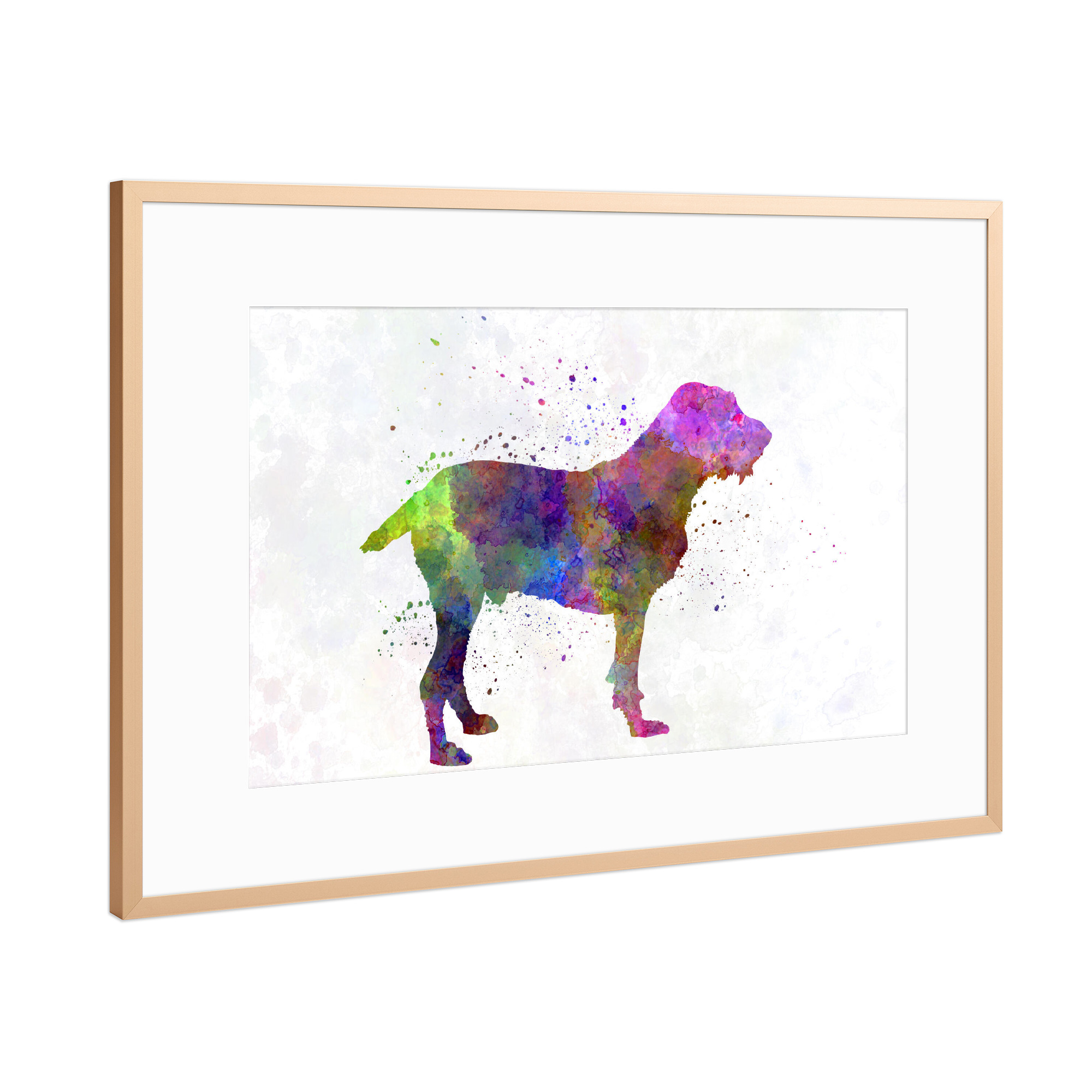 Poster mit Rahmen Kupfer "Spinone in watercolor" artboxONE - Tiere,Abstrakt - Dog,Pet,Animal,Mammal,Watercolor,Abstract,Abstrakt,Bunt,Colorful,Hund