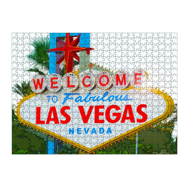 Puzzle Ravensburger "Vegas Schild" artboxONE - Reise,Reise / Länder,Städte / Las Vegas,Männer