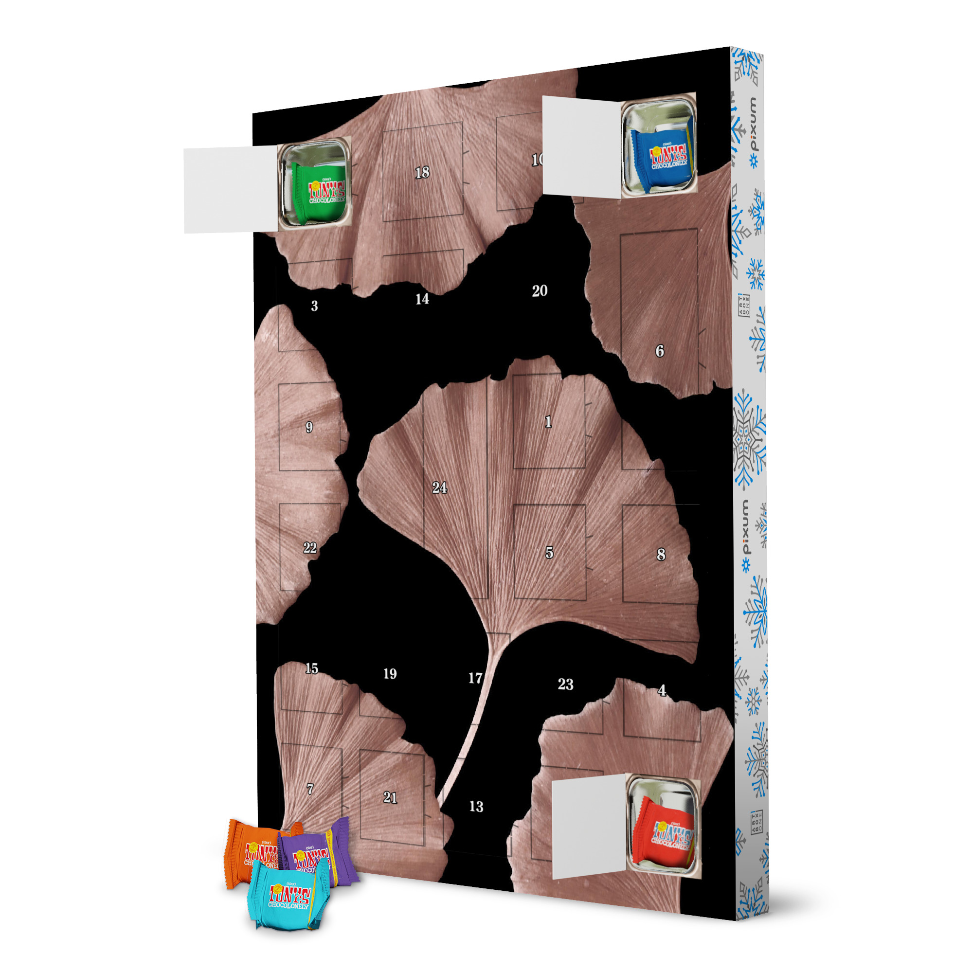 Adventskalender mit Tony's Chocolonely Ginkgo Blätter Braunrot artboxONE Adventskalender Natur
