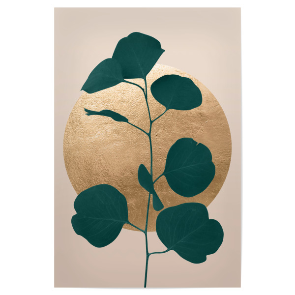 Poster 30x20 cm "Flat Leaf Gold" artboxONE - Floral,Abstrakt,Geometrie