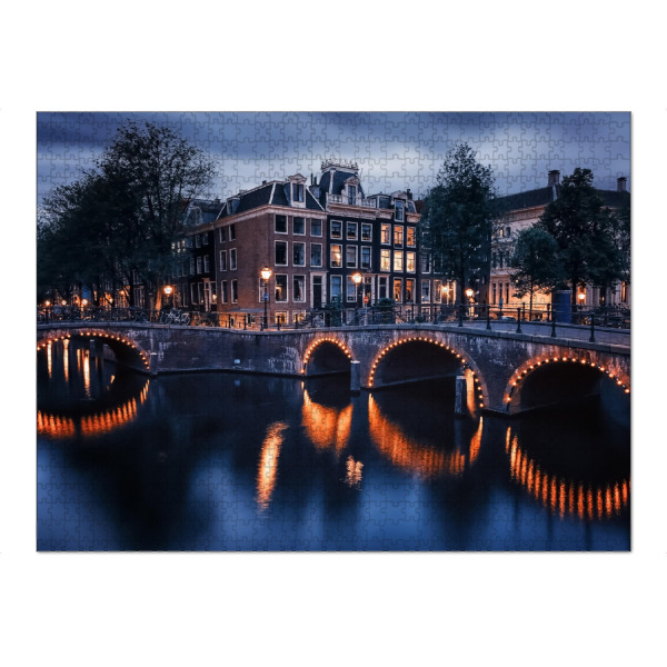 Puzzle Ravensburger "Amsterdam Lights" artboxONE - Städte,Reise,Architektur,Reise / Länder,Städte / Amsterdam