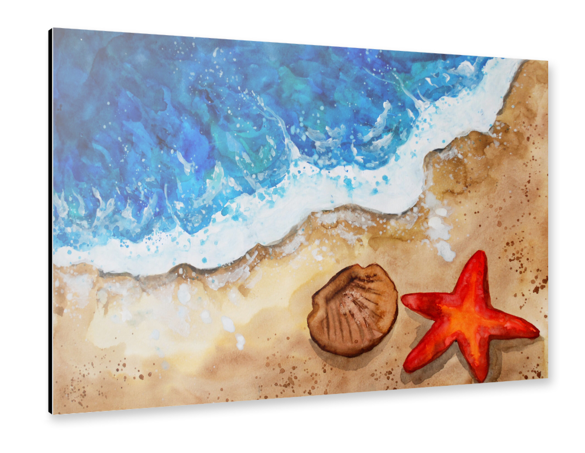 Alu-Dibond "Sommerstrand und Wellen" 30x20 cm artboxONE