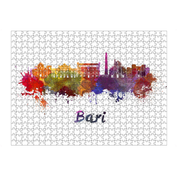 Puzzle Ravensburger "BARI skyline in watercolor-b" artboxONE - Städte,Reise,Abstrakt,Architektur