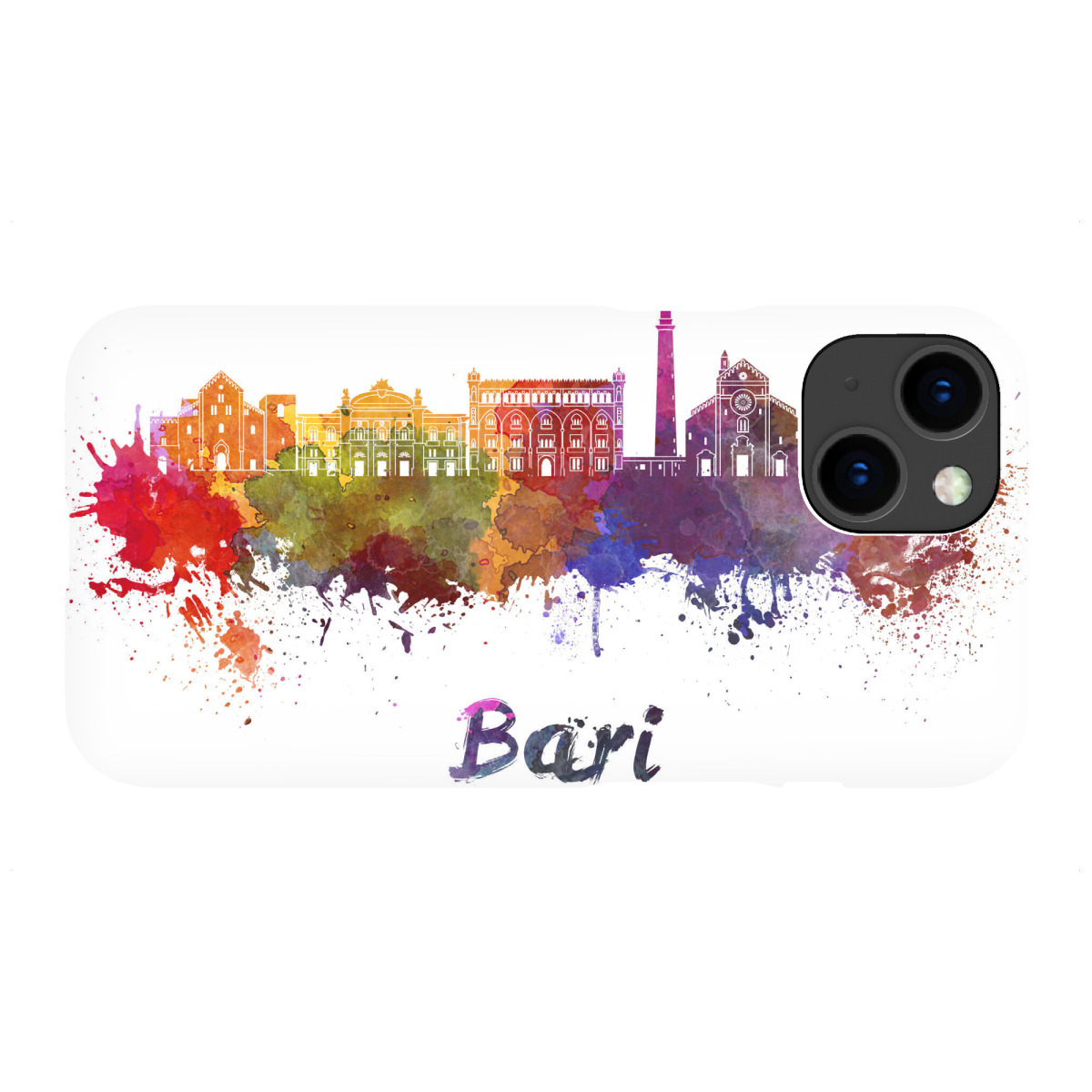 "BARI skyline in watercolor-b"für iPhone - Premium-Case Handyhülle artboxONE