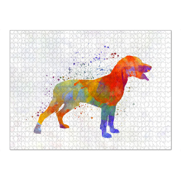 Puzzle Ravensburger "Save Valley Scenthound dog" artboxONE - Tiere,Abstrakt - Dog,Pet,Animal,Mammal,Watercolor,Abstract,Hund,Bunt,Colorful