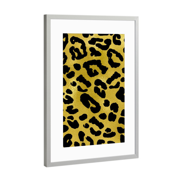 Poster mit Rahmen Silber "Leopard Pattern" artboxONE - Tiere,Abstrakt,Geometrie,Fashion,Festivals