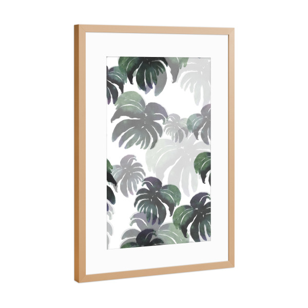 Poster mit Rahmen Kupfer "Monstera Jungle Leaves" artboxONE - Natur,Floral