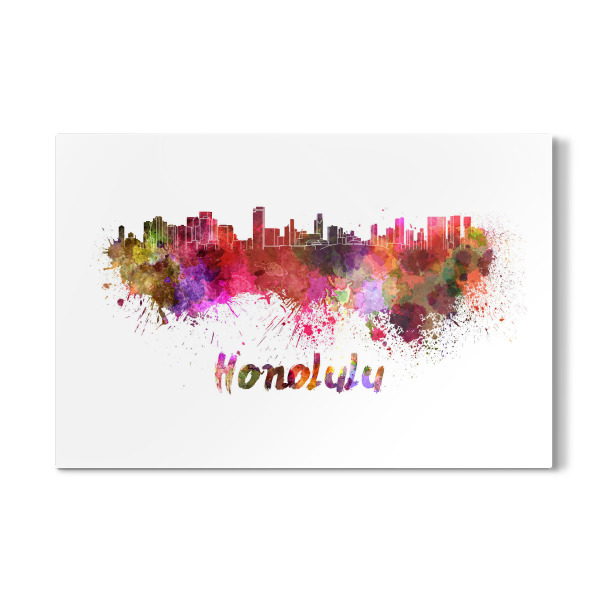 Galerie-Print "HONOLULU skyline in watercolor-b" 30x20 cm artboxONE