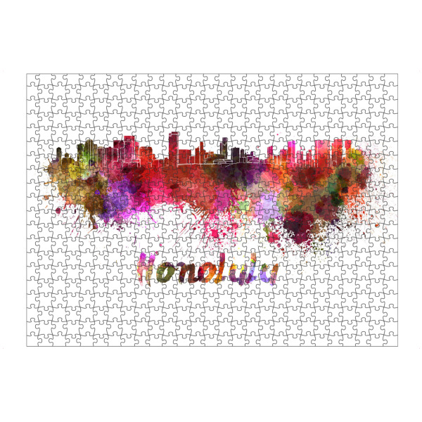 artboxONE Puzzle "HONOLULU skyline in watercolor-b" artboxONE - Städte,Abstrakt,Architektur